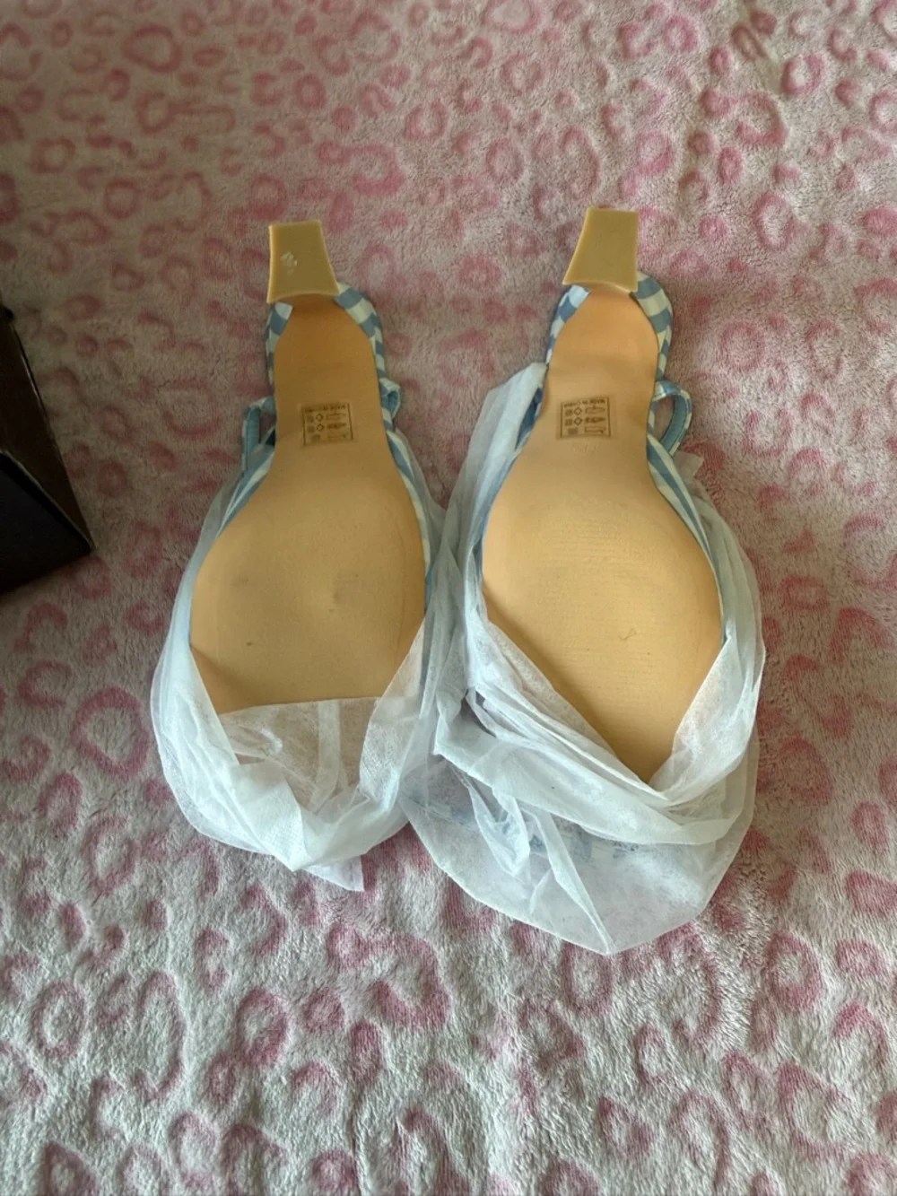 Fashion Nova Blue Gingham Bow Strap Mules - Picture 4 of 7